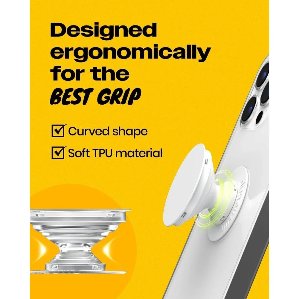 OnTheGrip Acrylic Tropical Leaf Collapsible Expandable Albo Monstera Phone Grip